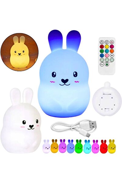 miraza Lampa De Veghe Iepuraș Led Cu Senzor Tactil, 9 Moduri Iluminare, Usb, ...