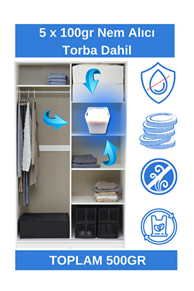 Supervalue Nem Alıcı Aparat Ve Toplam 500gr,5 Nem Alıcı Torba,rutubet Gideric...