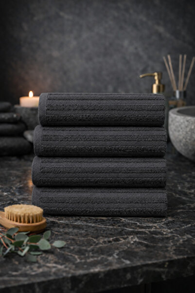 SHAL HOME 100% Cotton 4-Piece 50*90cm Elyuz Towel Set