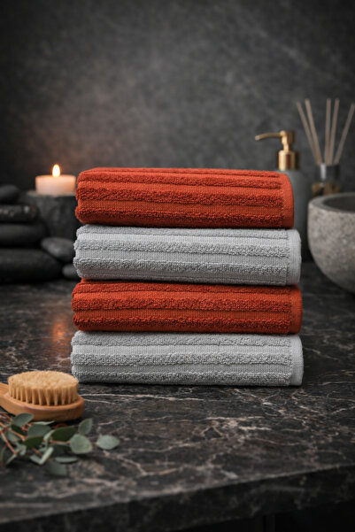 SHAL HOME 100% ΒΑΜΒΑΚΙ 50Χ90 εκ. ΣΕΤ 4 ΠΕΤΣΕΤΕΣ ΧΕΡΙΩΝ & ΠΡΟΣΩΠΟΥ-τούβλο