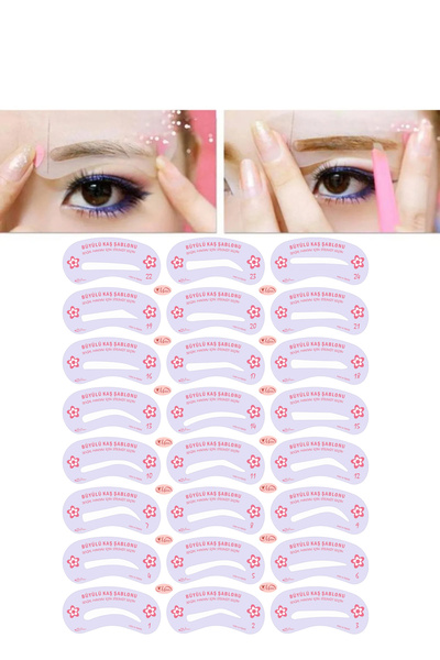 Malinka Yeniden Kullanılabilir 24 Adet Kaş Şablonu Şekillendirici