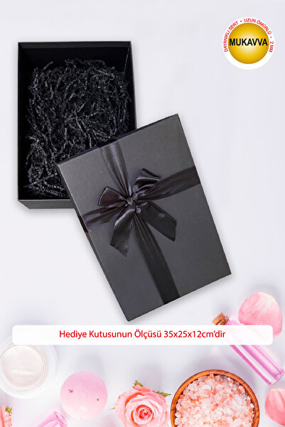 shop Premium Siyah Lüks Hediye Kutusu – Dikdörtgen Tasarım | 35×25×12 cm (Yen...