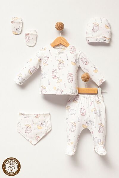 MAHFEL طقم خروج الطفل من المستشفى للجنسين - شكل فيل