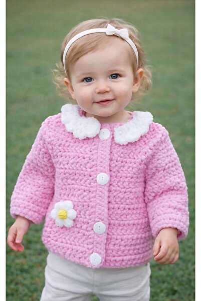 A&D HANDMADE سترة أطفال مخملية محبوكة يدويًا>بنات>ملابس أطفال>ملابس أطفال>كار...