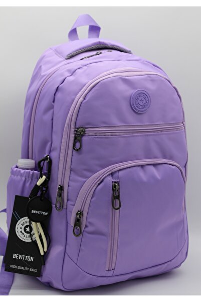 Bevitton 1710 Lila Suya Dayanıklı Kumaş Okul Çantası Unisex Okul Sırt Çantası