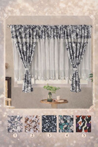 deluxshine Set 2 în 1 Perdea + Folie Transparentă 5 D (400x155cm)
