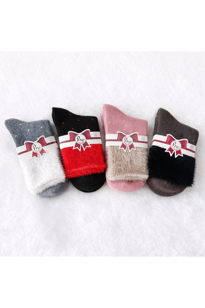 A&D HANDMADE PRO HAVLU KIŞLIK KADIN SOKET ÇORAP (KOKULU-4LÜ PAKET)