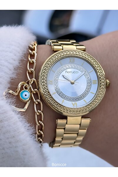 Ferrucci Brand Yellow Color Steel Cord Women's Wristwatch Bracelet