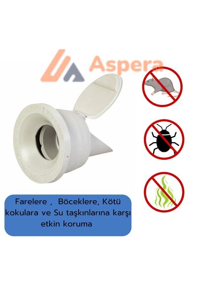 kuis 1 Adet Koku Önleyici Çekvalfli Adaptör ContaØ50 Lavabo & Eviye Gideri için