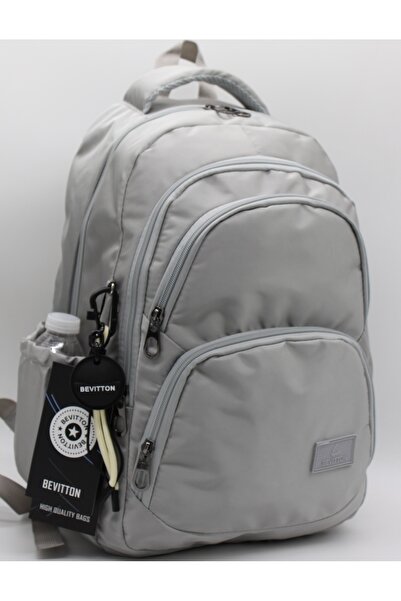 Bevitton حقيبة مدرسية مقاومة للماء باللون الرمادي 2100 للجنسين حقيبة ظهر مدرس...