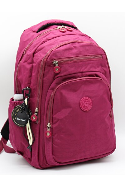 Bevitton حقيبة مدرسية باللون الأحمر كلاريت 1800 من القماش المقاوم للماء للجنسين