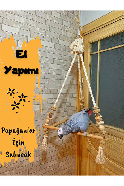 Ciko Kafes Halatlı Renksiz Jako Papağanları İçin Salıncak