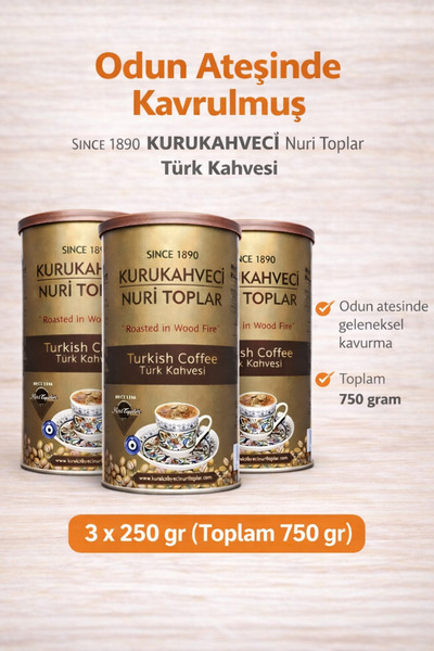 Nuri Toplar Odun Ateşinde Kavrulmuş Türk Kahvesi 750 Gr