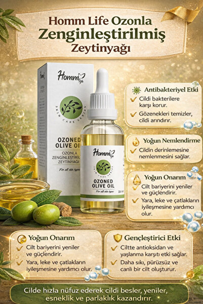 HOM HOMM LIFE OZONLA ZENGİNLEŞTİRİLMİŞ ZEYTİNYAĞI 30 ML