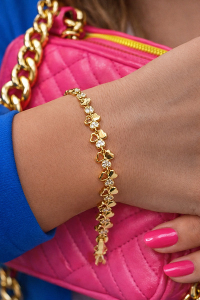 shop Üç Yapraklı Taşlı Yonca Bileklik