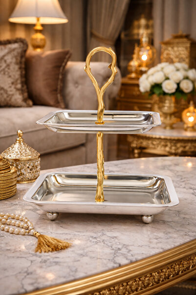 Generic ستاند تقديم حلويات وتمر راقي دورين لمسة فخامة لضيافتك