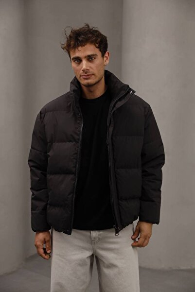 ATKGİYİM معطف رجالي منفوخ بياقة عالية |   سترة منفوخة عصرية |   خيار المخمل ا...