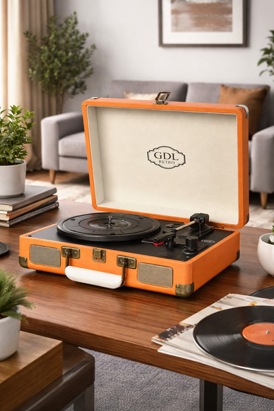 GDL Retro Çanta Pikap T317b Turuncu (BLUETOOTH-ŞARJLI-AUX-METAL IĞNELİ) "orij...