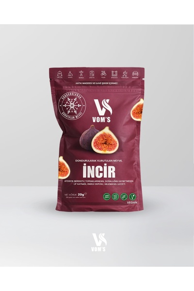 voms Dondurularak Kurutulmuş Meyve Cipsi - Freeze Dried İNCİR 20gr
