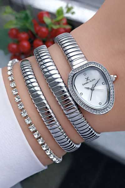 Daniel Klein Orjinal 2 Yıl Garantili Yılan Modeli Çelik Kordonlu Kadın Kol Sa...