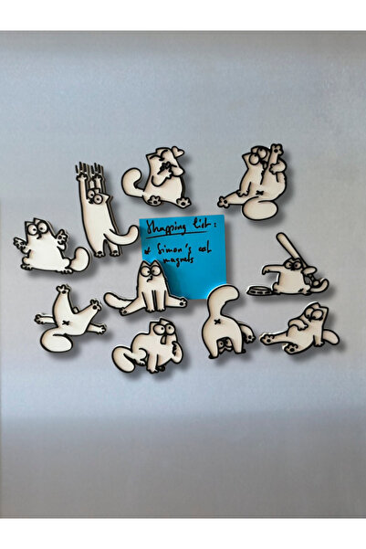 HobiHub Sevimli Haylaz Kedi 10 Lu Buz Dolabı Magneti