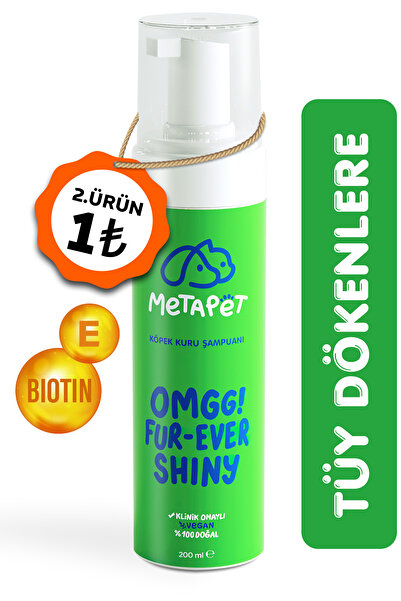 Metapet Tüy Döken Köpeklere Özel Kuru Bakım Şampuanı, E Vitamini, Tüy Dökülme...