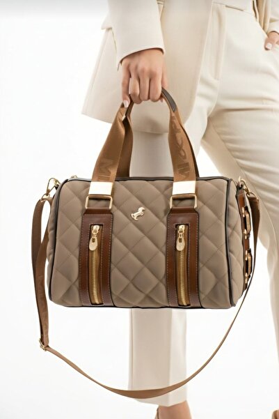 Just Polo JP Оригинална дамска ватирана цилиндрична чанта за ръка и рамо, раз...