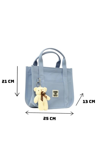 ZİVORA Τσάντα χιαστί και ώμου Buzi Fabric με αρκουδάκι και λουράκι κολόνας