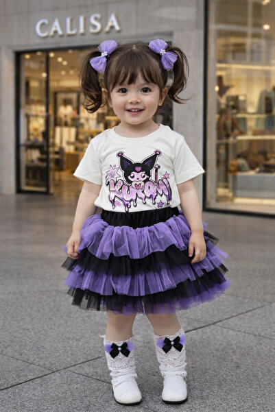 CALİSA Girl's Kuromi Concept Tutu Skirt Suit