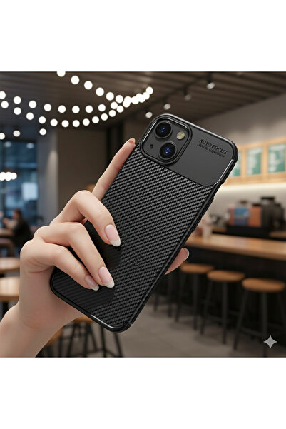 halkhouse iPhone 13 Mini Kılıf Negro Silikon Karbon İz Yapmaz Kapak