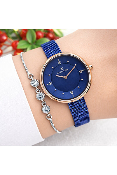 Daniel Klein Orjinal 2 Yıl Garantili Rose Gold Renk Hasır Çelik Kordonlu Kadı...