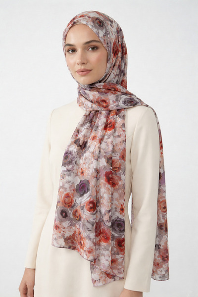 Aksuipek Soft Saçak Güller Lüks Pamuk Şal