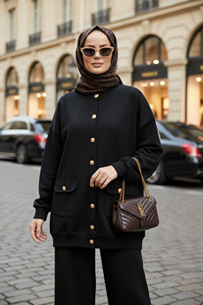 Aselim Hijap Moda طقم كارديجان من قماش أوسيل سيلانيك مكون من قطعتين – O قصة ف...