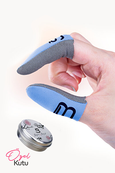 Bhave Hybrid Parmaklık-1 Çift-mavi-pubg Parmak Eldiveni- Saklama Kutulu- Ter ...