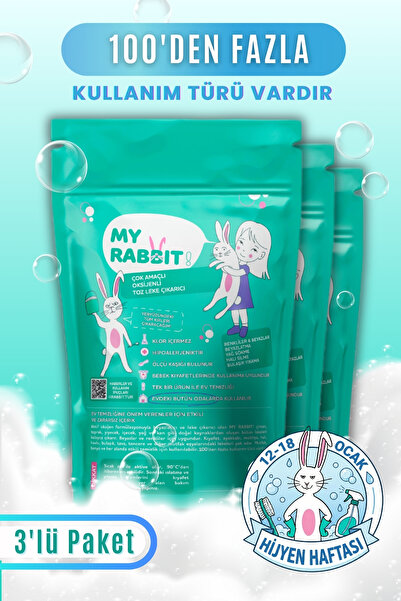 My Rabbit! Çamaşır Ve Yüzey Için Çok Amaçlı Oksijenli Toz Leke Çıkarıcı ve be...