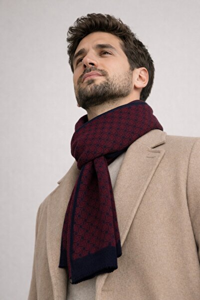 Şirin Giyim Aksesuar Eșarfă pentru bărbați cu model geometric pe două fețe, c...