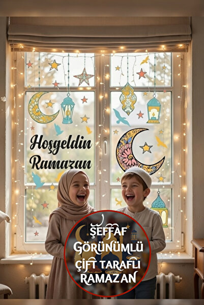 Kt Grup Şeffaf Görünümlü Çift Taraflı Hoşgeldin Ramazan Sarkıtlı Hilal Kandil...