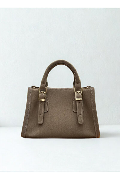 NUBI Kadın Mini Süet El & Omuz Çantası | Günlük Kullanım | Vizon