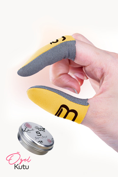 Bhave Hybrid Parmaklık-1 Çift-turuncu-pubg Parmak Eldiveni- Saklama Kutulu- T...