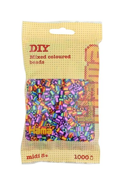 Hama 1.000'lik Midi Boncuk - Şeritli Boncuklar Karışık 3 Renk
