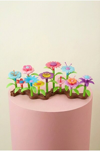 BubbyPlay 52 Parça Çiçek Bahçesi Yapım Seti Eğitici Blok Oyuncak Montessori Z...