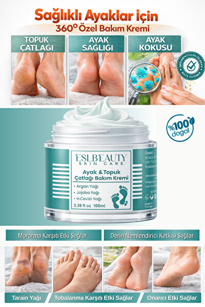 esl beauty Ayak ve Topuk Çatlak Kremi 100 ml | Yoğun Nem, Koku Karşıtı, Ton E...