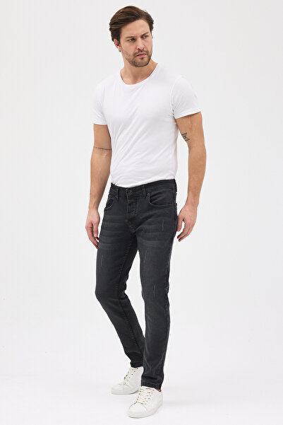 jean black Antrasit Erkek Kot Pantolon Skinny Fit Jean Likralı Dar Tırnaklı