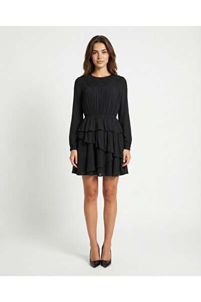 ONLY Tale Layered Black Dress - Black, 100% viscose