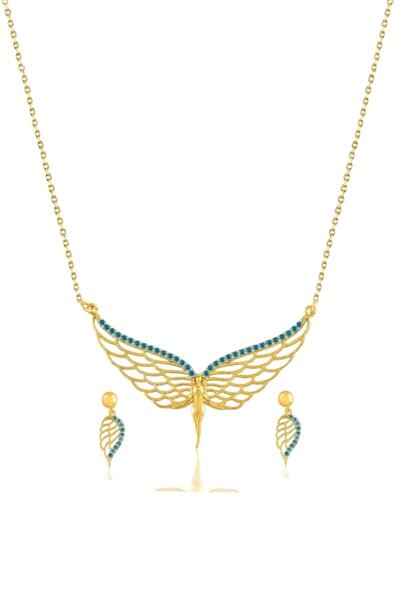 Argentum Concept 14K Altın Kaplamalı 925 Ayar Gümüş Melek Set - S012502