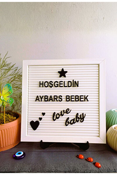 fikirstore Mesaj Panosu Beyaz Kaplama Ahşap Çerçeveli 148 Türkçe Karakterli Siyah Harf Setli Yazı Tahtası