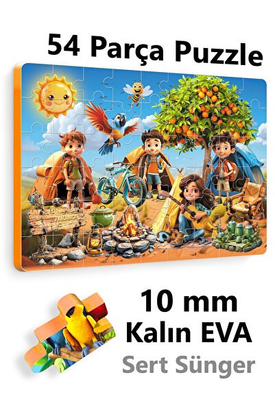 EVAKANCA 54 Parçalı Kalın Puzzle Yapboz Kampçılar