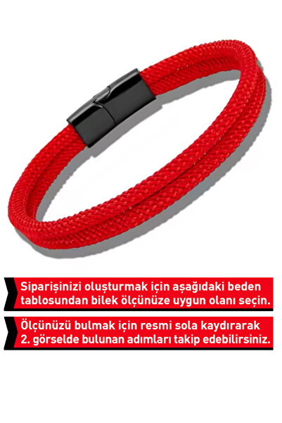 Crc Bijuteri Unisex Milano Rope Bracelet with Magnetic Steel Clip Mechanism