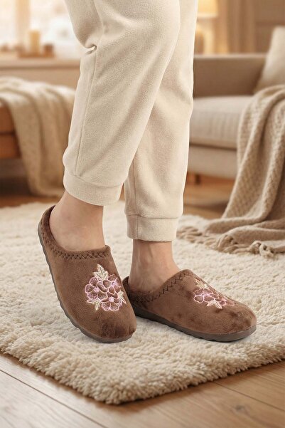 GEZER Women's Winter Floral Patterned Home Garden Gondola Slippers