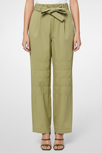 Stella McCartney Women Regular Fit Solid Straight Leg Pants, Olive